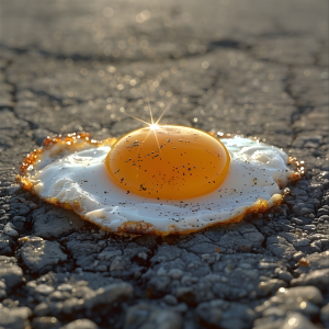 Sunny side up egg in the sun