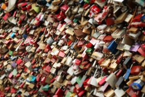 Padlocks in Europe showing people's love