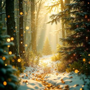 Holiday path to a Christmas tree