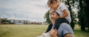 Father and daughter in the park