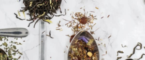 Loose Chinese herbal medicine on the desk at Tao to Wellness in Berkeley.