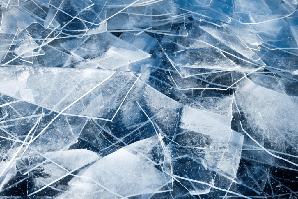 Shards of ice in a lake