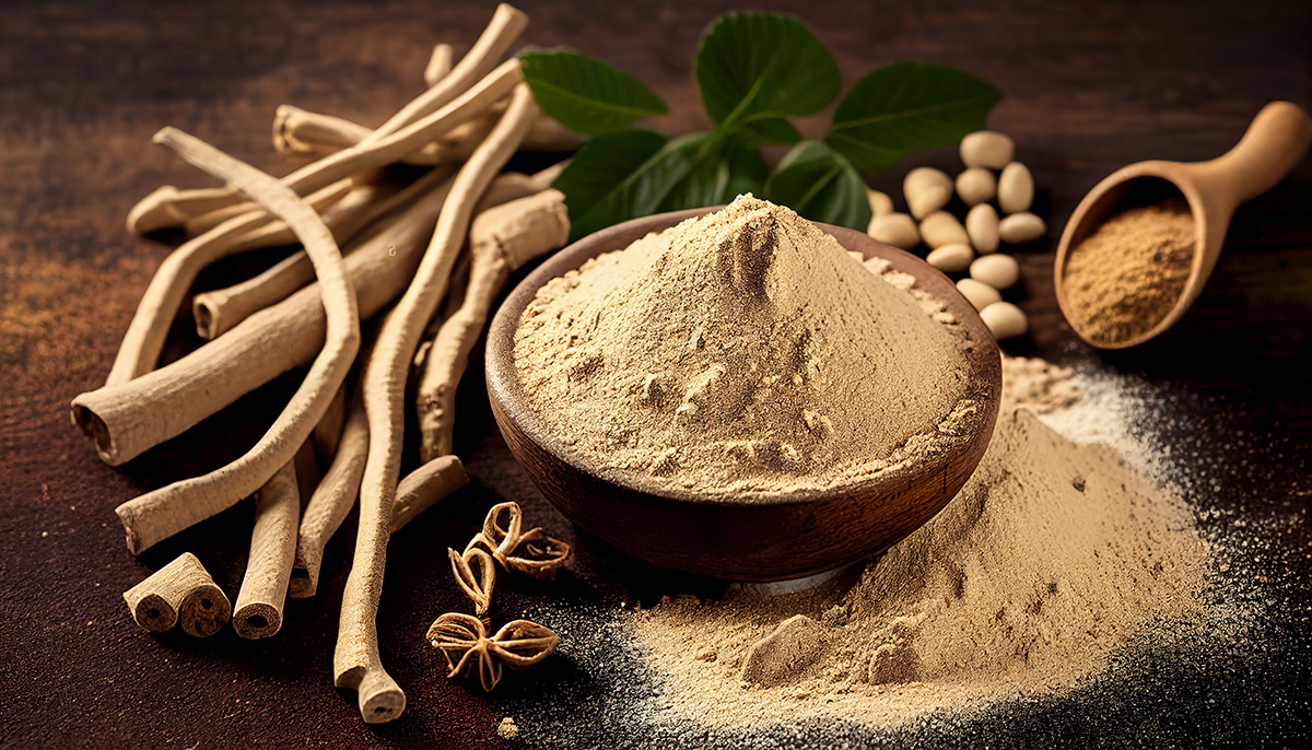Ashwagandha powder and roots