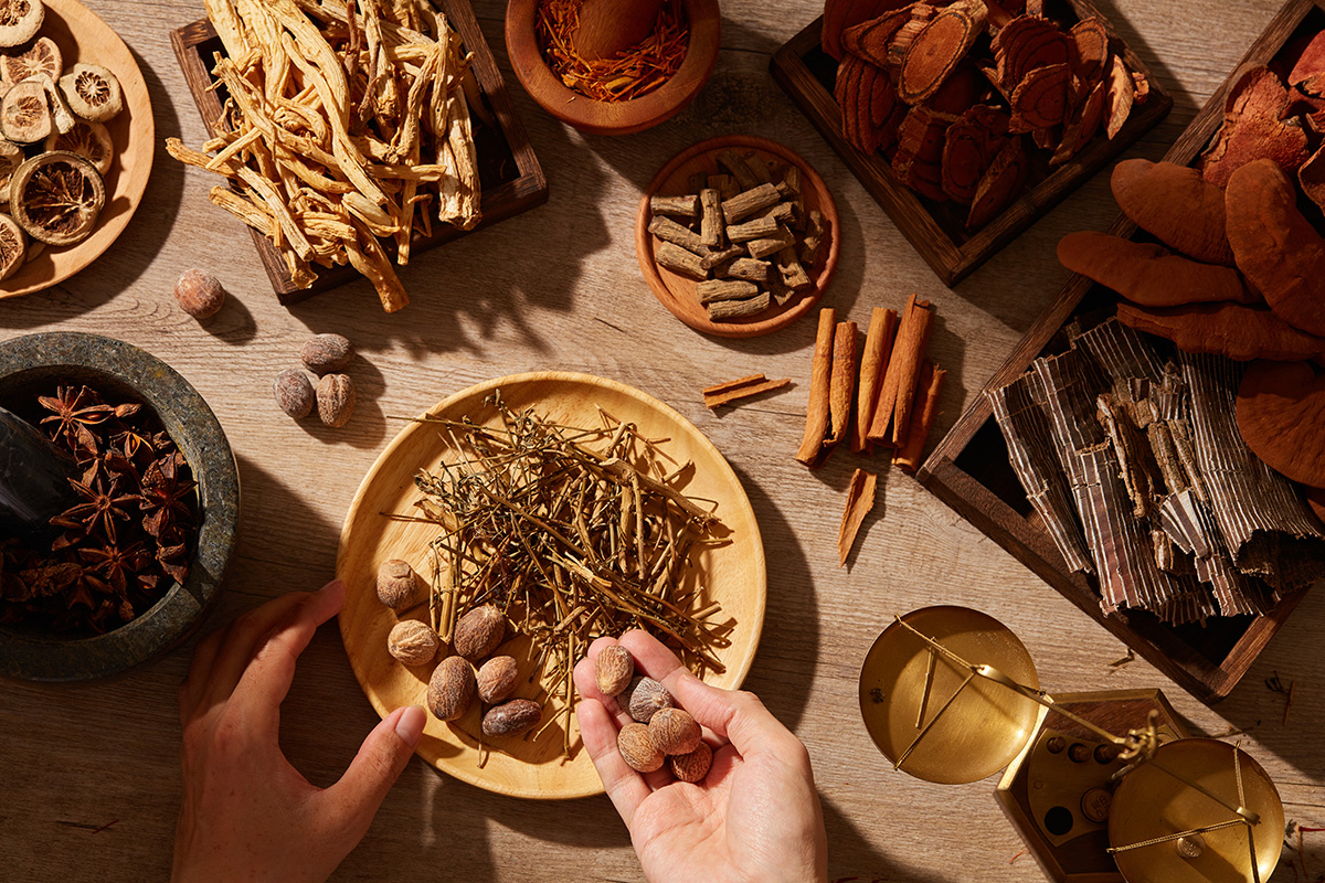 Traditional chinese medicine with herb and spices
