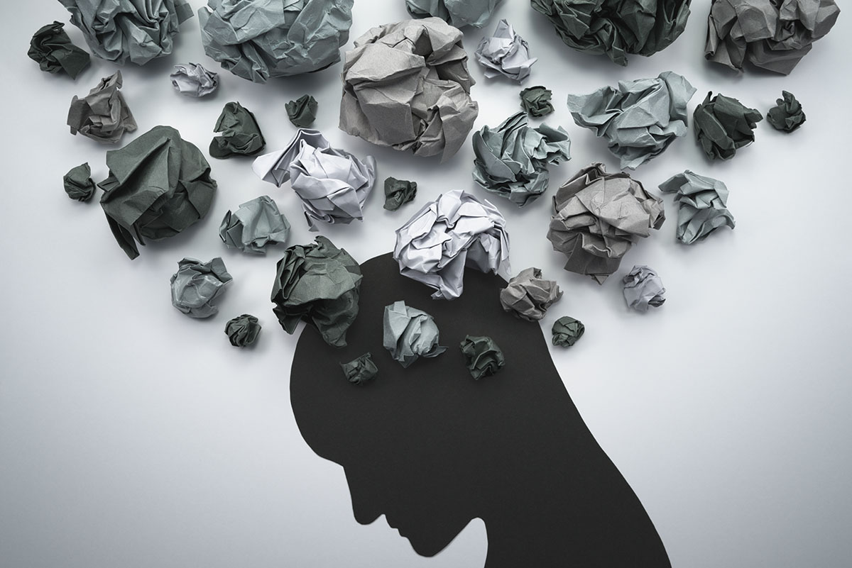 Concept image of anxiety and negative emotion.